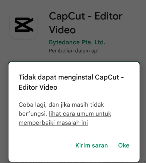 CapCut Tidak Bisa Di Download